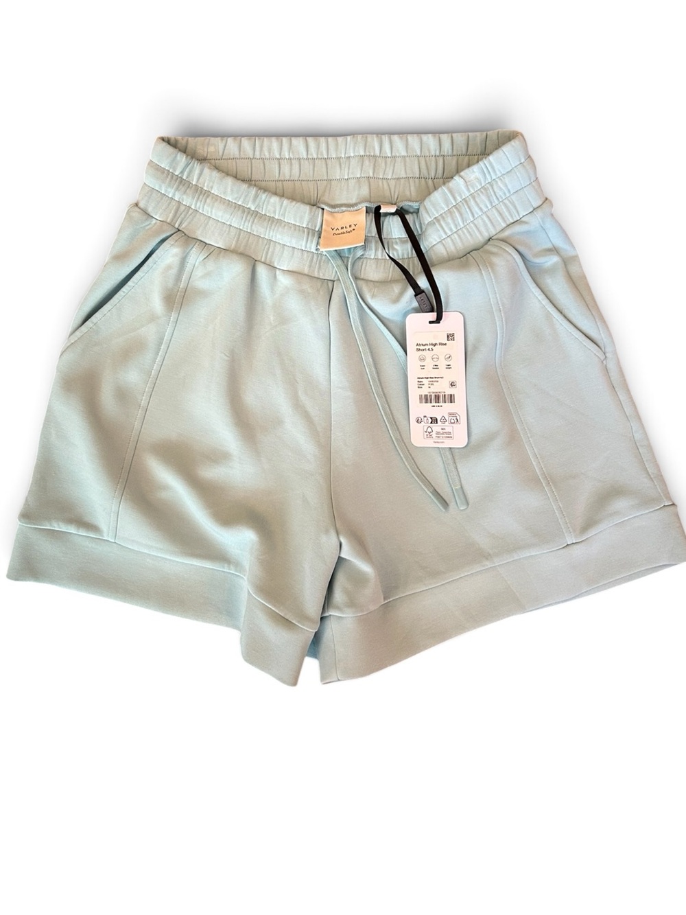 Varley NWT Double Soft Atrium High Rise Athletic Shorts Porcelain Blue M